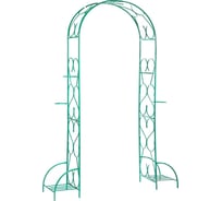Большая разборная арка ООО Ярмарка-Тверь Тюльпан с чашами для горшков, зеленая, труба диам. 16 и 10 мм Т1036