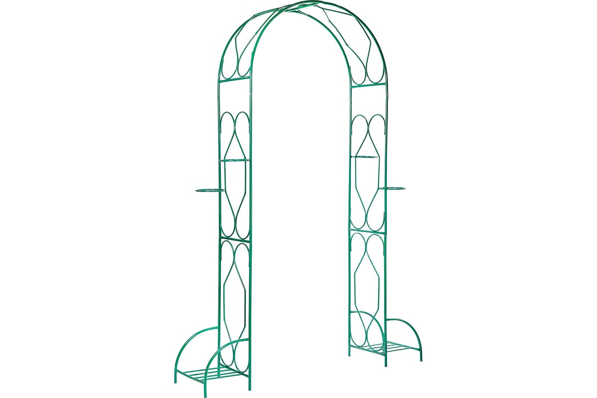 Большая арка ООО Ярмарка-Тверь Ромб разборная, с чашами для горшков,  зеленая, труба диам. 16 и 10 мм Т1021