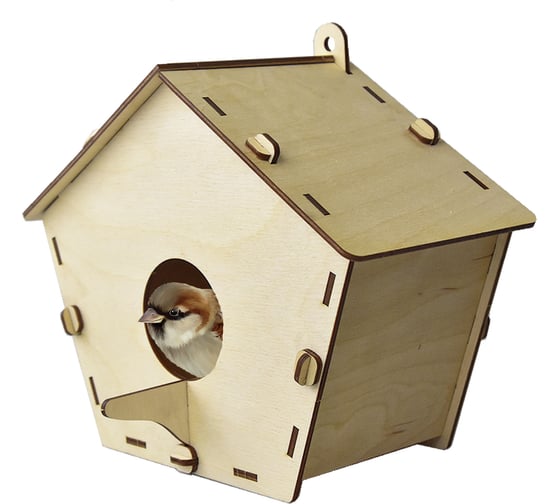 Деревянная модель для сборки PREZENT Скворечник 4, 16x25x13.5 см СКВ-004