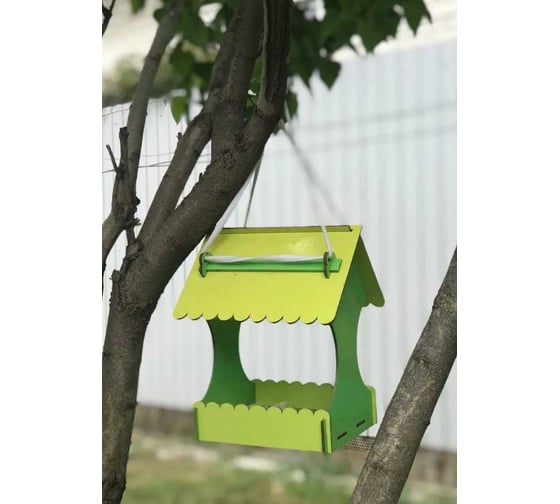 Деревянная модель для сборки PREZENT Кормушка садовая 3, 17.5x16x21 см КРМ-003