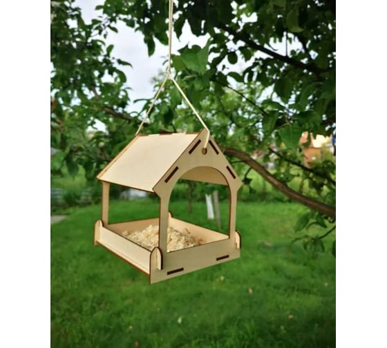 Деревянная модель для сборки PREZENT Кормушка садовая 2, 17x14.5x18 см КРМ-002