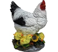 Садовая фигурка ФлораПласт Курица с цыплятками на подсолнухе высота 27 см 067822