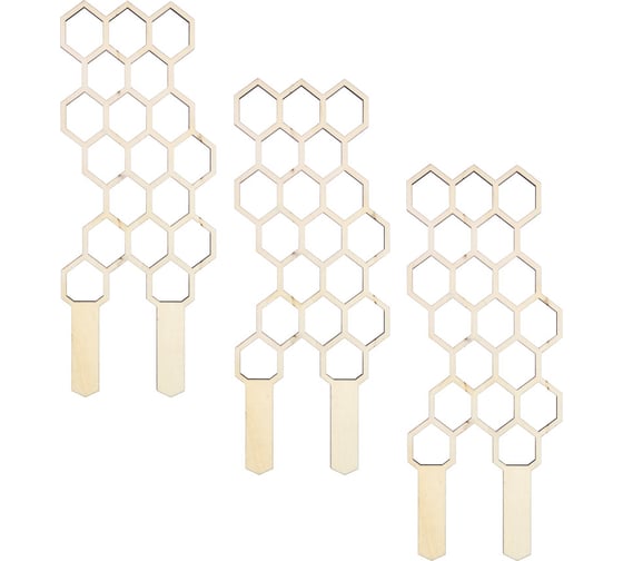 Опора для комнатных растений INBLOOM соты, 3 шт, 30x12 см, дерево 173-073