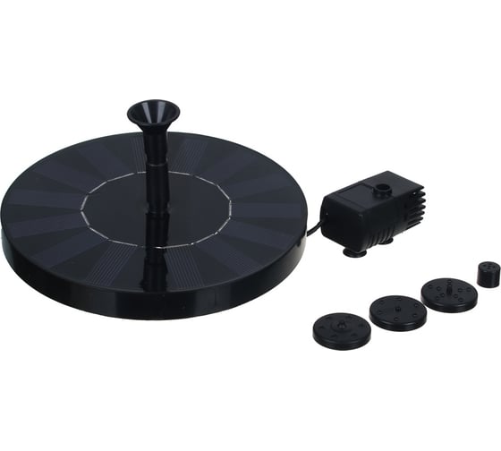 Фонтан INBLOOM на солнечной батарее диаметр 16 cм 7V/1.4W, DC 7V/150MA, 160 л/час, пластик 171-018