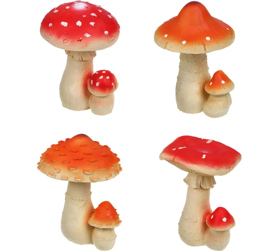Садовая фигура INBLOOM Мухомор 12x12x16.6 см 4 дизайна, полирезина 162-237