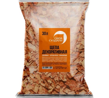 Декоративная щепа Сила Суздаля оранжевая, 30 л 4680004063292