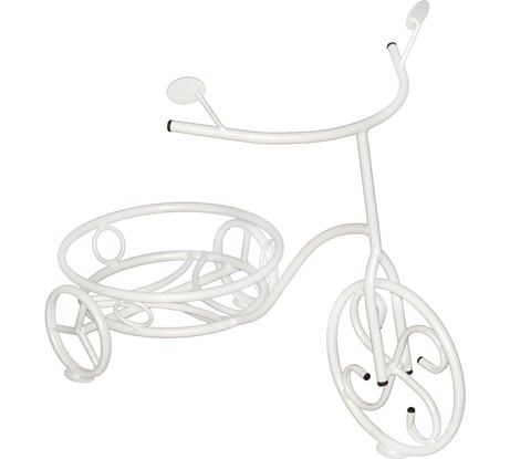 Напольная подставка на 1 горшок Комплект-АГРО Велосипед, белая KA6204W