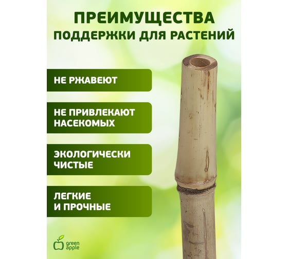 Бамбуковая поддержка GREEN APPLE GBS-10-75 75 см, 10 мм, 5 шт Б0008335
