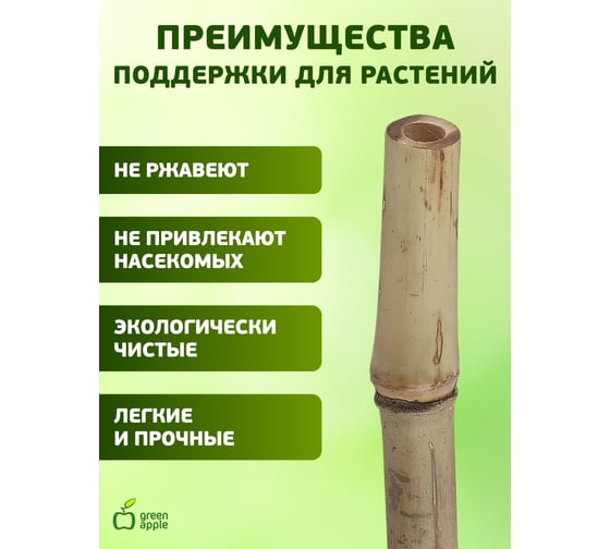 Бамбуковая поддержка GREEN APPLE GBS-8-150 150 см, 8 мм, 5 шт Б0008333