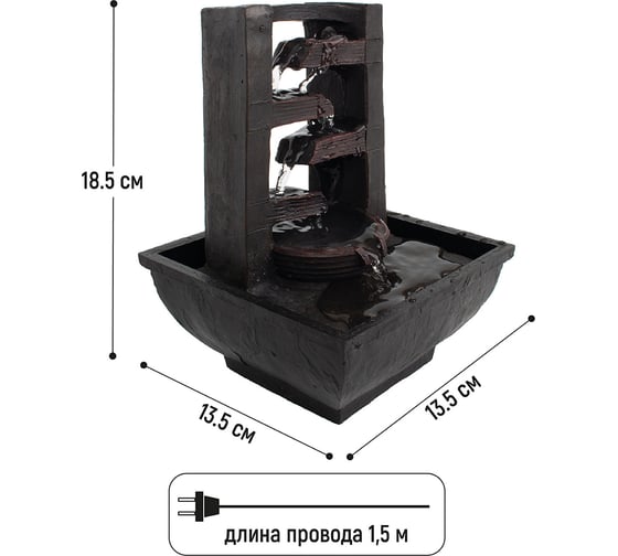 Фонтан комнатный GARDEN SHOW Фигурный 13,5x13,5x18,5 см., 1/12 ПТ000002727