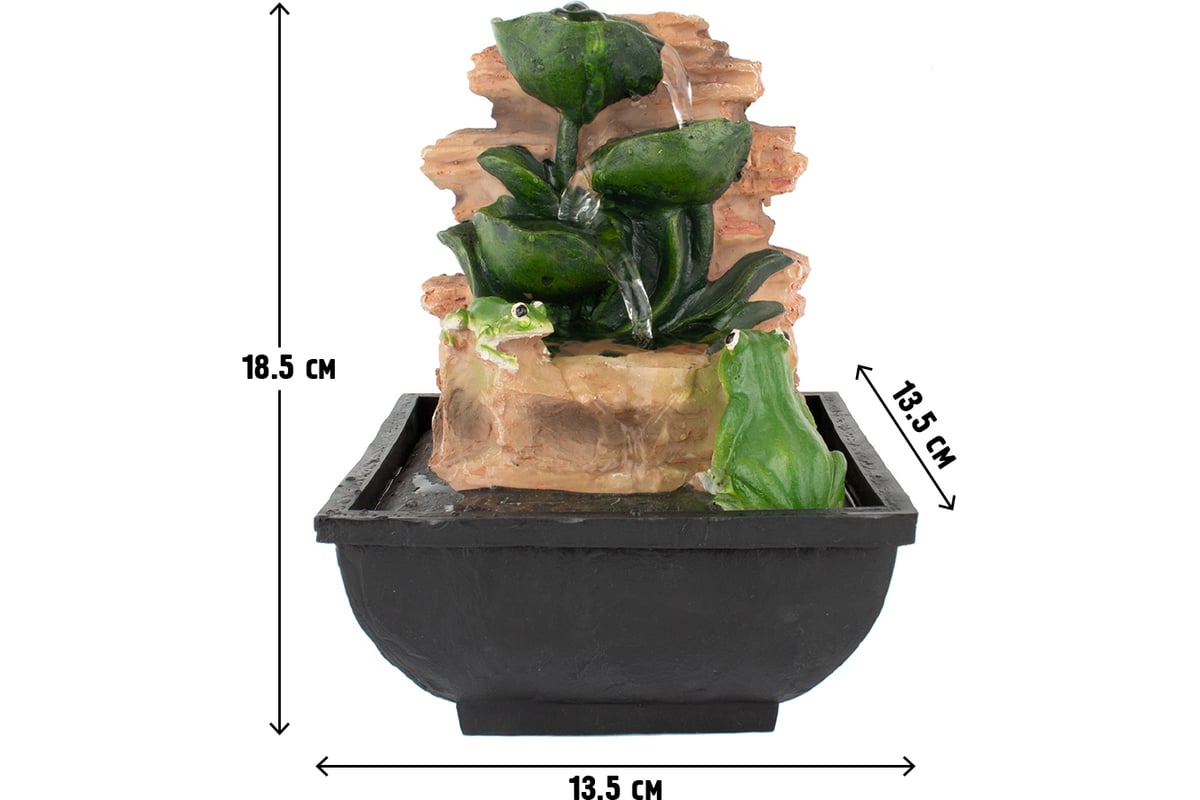 Фонтан комнатный GARDEN SHOW Водопад с лягушками 13,5x13,5x18,5 см., 1/12  ПТ000002272 - выгодная цена, отзывы, характеристики, фото - купить в Москве  и РФ