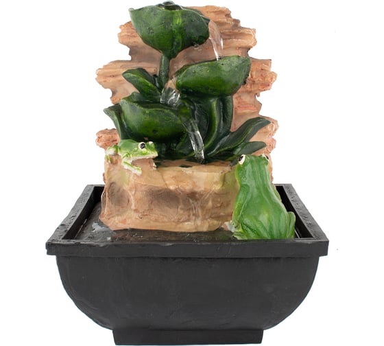 Фонтан комнатный GARDEN SHOW Водопад с лягушками 13,5x13,5x18,5 см., 1/12 ПТ000002272