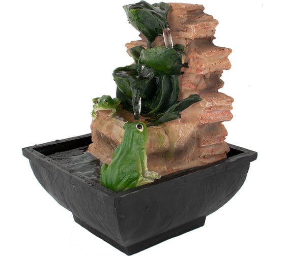 Фонтан комнатный GARDEN SHOW Водопад с лягушками 13,5x13,5x18,5 см., 1/12 ПТ000002272