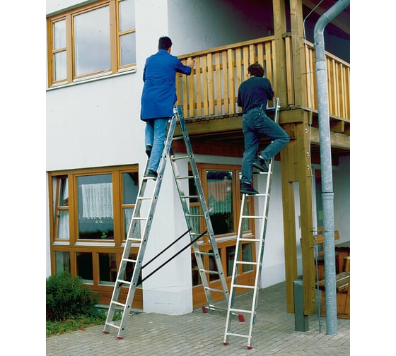 Алюминиевая трехсекционная лестница 3х11 Krause Corda 010421 3