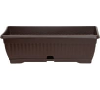 Балконный пластиковый ящик с поддоном ПРОТЭКТ коричневый ЯБ-50 К