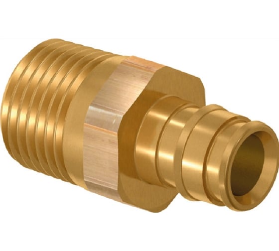 Штуцер Usystems с наружной резьбой латунный для труб pe-xa 20-r1/2"нр, тип 1 1135753 1