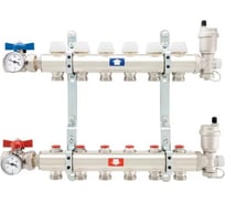 Коллекторная группа ITAP 1"х3/4"х12 выходов в сборе с запорными клапанами + комплект шаровых кранов с термометрами 9100010012034C 910(1"X3/4"X12)