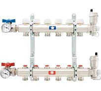 Коллекторная группа ITAP 1"х3/4"х9 выходов в сборе с запорными клапанами + комплект шаровых кранов с термометрами 9100010009034C 910(1"X3/4"X9)