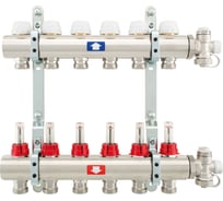 Коллекторная группа ITAP 1"х3/4"х8 выходов с расходомерами, дренажным вентилем и ручным воздухоотводчиком 9160010008034C 916(1"X3/4"X8)