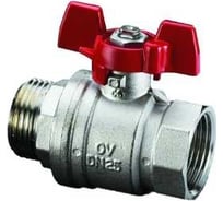 Шаровой кран Oventrop, Optibal, DN-32, 1 1/4, НВ, PN, бар-16, ручка-бабочка, никелированный 1076310
