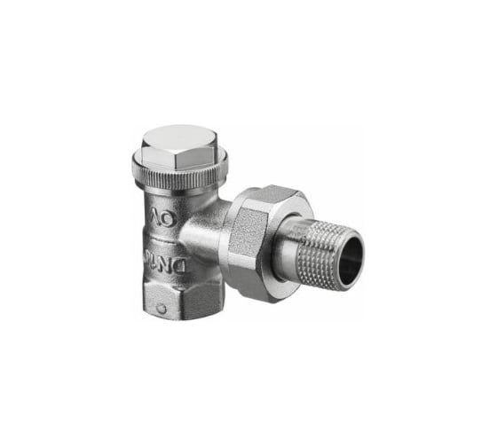 Вентиль OVENTROP Combi 3, угловой, DN-20, 3/4, ВН, никелированный, НГ со штуцером 1090363
