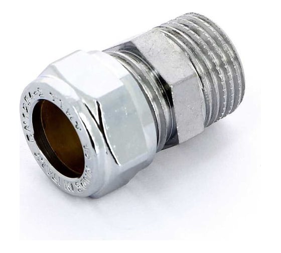 Прямое соединение Tiemme 12x1/2" Н обжим хром 1130043/1100C001204CZ 1