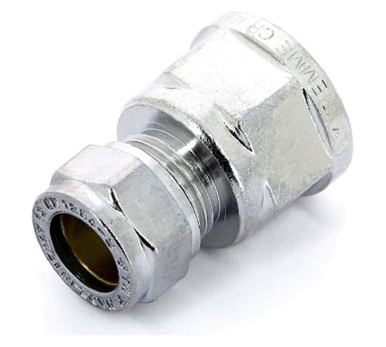 Прямое соединение Tiemme 22x1" В обжим хром 1130217/1102C002206CZ 1