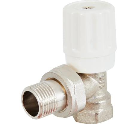 Регулируемый угловой вентиль для радиаторов отопления Спец латунь+никелированное покрытие, п/э пакет СПЕЦ-ВР-У-1/2