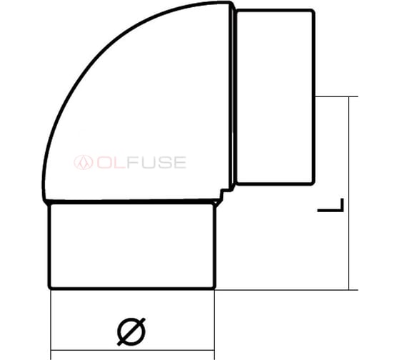Литой отвод OLFUSE 90 pn16 sdr11 pe100 d90, 771716090