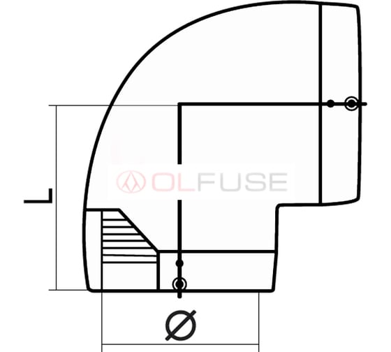 Электросварной отвод OLFUSE 45 pn16 sdr11 pe100 d315, 7724315000