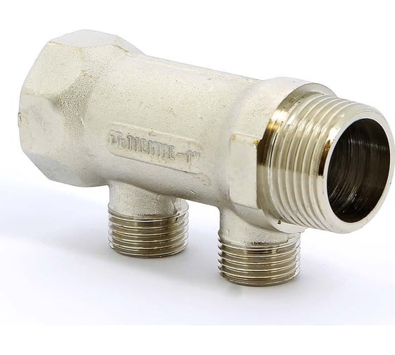 Коллектор Tiemme 2 отвода, 1"х1/2(16) (никель) 1910055 / 1922N060402