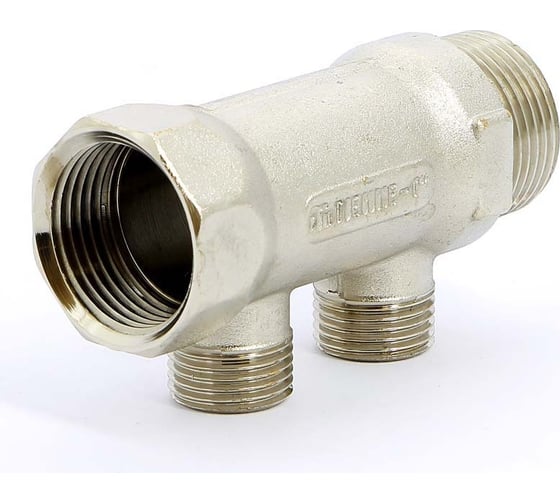 Коллектор Tiemme 2 отвода, 1"х1/2(16) (никель) 1910055 / 1922N060402