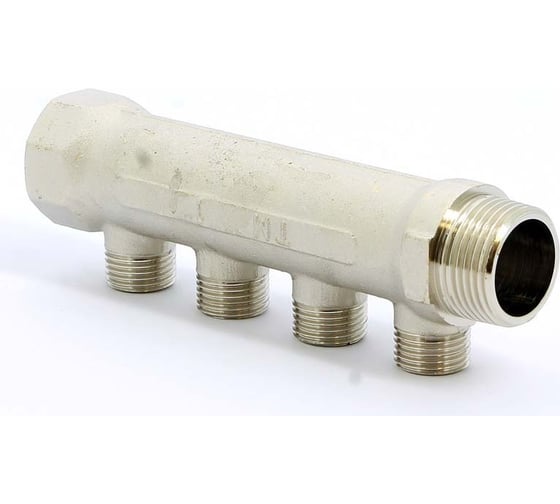 Коллектор Tiemme 4 отвода, 1"х1/2(16) (никель) 1910031 / 1924N060404