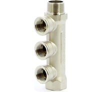 Коллектор Tiemme 3 отвода, 3/4"х1/2"В (никель) 1910069 / 1933N050403