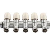 Коллектор Tiemme 5 отводов, регулируемый 1"х1/2(16) MAXIMA (никель) 1860028 / 1868K