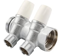 Коллектор Tiemme 2 отвода, регулируемый 1"х1/2(16) MAXIMA (никель) 1860022 / 1868K