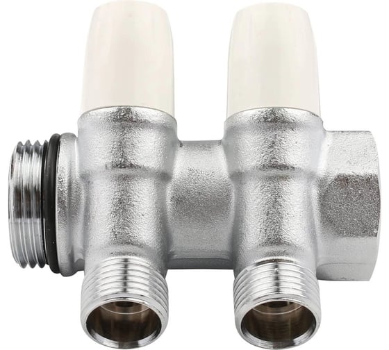 Коллектор Tiemme 2 отвода, регулируемый 1"х1/2(16) MAXIMA (никель) 1860022 / 1868K
