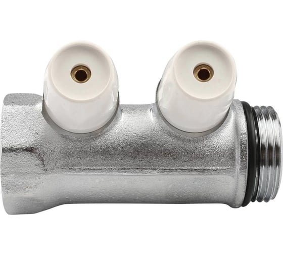 Коллектор Tiemme 2 отвода, регулируемый 1"х1/2(16) MAXIMA (никель) 1860022 / 1868K