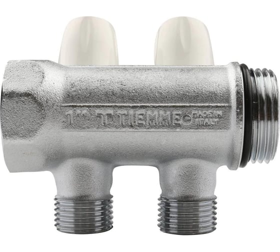 Коллектор Tiemme 2 отвода, регулируемый 1"х1/2(16) MAXIMA (никель) 1860022 / 1868K