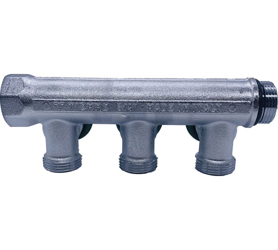 Коллектор Tiemme 3 отвода, регулируемый 3/4"х3/4(18) евроконус Maxima Corner (никель) 1850008 / 1871K