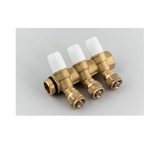 Коллектор Tiemme 4 отвода, регулируемый 3/4"х1/2(16) Maxima (латунь с адаптерами) 1860007 / 1866G16SH