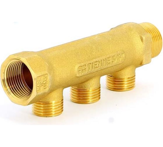 Коллектор Tiemme 3 отвода, 3/4"х3/4(18) евроконус (латунь) 1910017 / 1883G180503