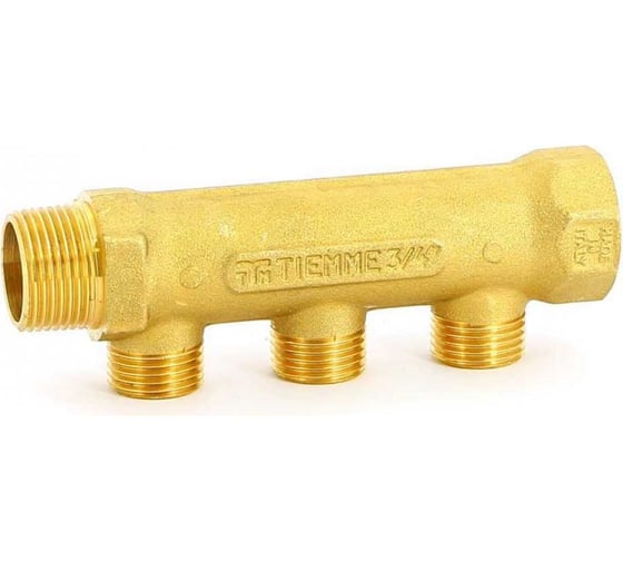 Коллектор Tiemme 3 отвода, 3/4"х3/4(18) евроконус (латунь) 1910017 / 1883G180503