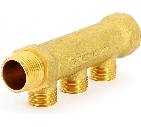 Коллектор Tiemme 3 отвода, 3/4"х3/4(18) евроконус (латунь) 1910017 / 1883G180503