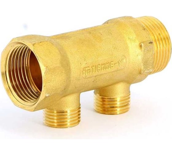 Коллектор Tiemme 2 отвода, 3/4"х3/4(18) евроконус (латунь) 1910024 / 1883G180502
