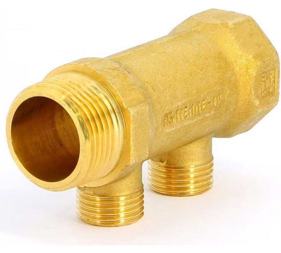 Коллектор Tiemme 2 отвода, 3/4"х3/4(18) евроконус (латунь) 1910024 / 1883G180502