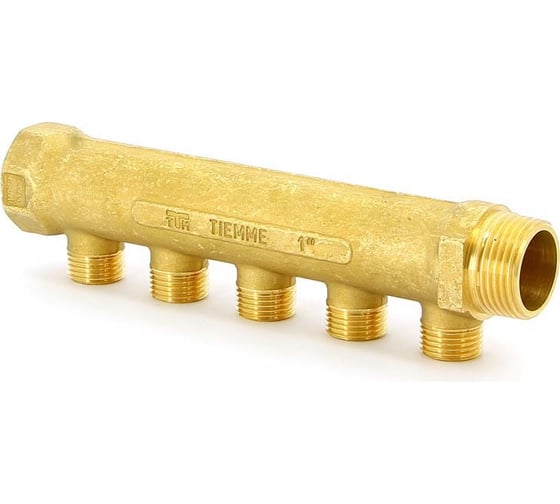 Коллектор Tiemme 5 отводов, 1"х1/2(16) (латунь) 1910011 / 1925G060405