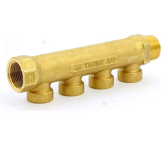 Коллектор Tiemme 4 отвода, 3/4"х1/2"В (латунь) 1910038 / 1934G050404