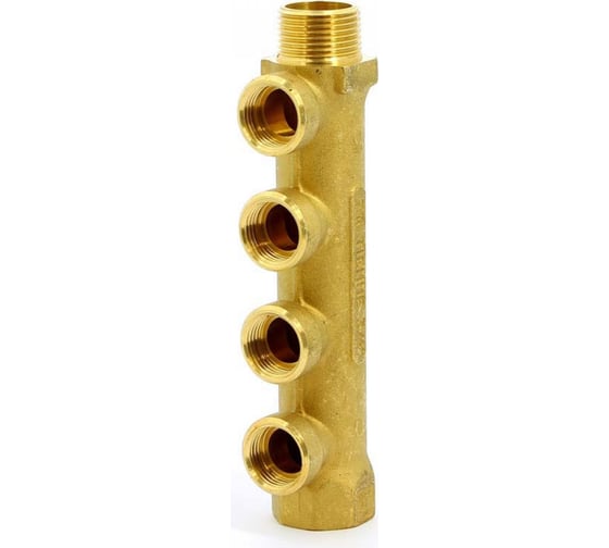 Коллектор Tiemme 4 отвода, 3/4"х1/2"В (латунь) 1910038 / 1934G050404