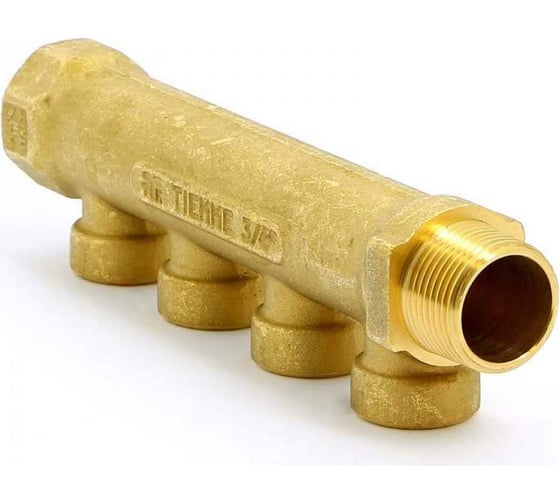 Коллектор Tiemme 4 отвода, 3/4"х1/2"В (латунь) 1910038 / 1934G050404